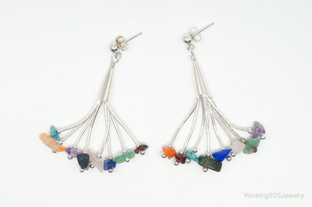Vintage Designer CJC Multi Gem Sterling Silver Earrings | Jewelry > Earrings | Wiccan Center