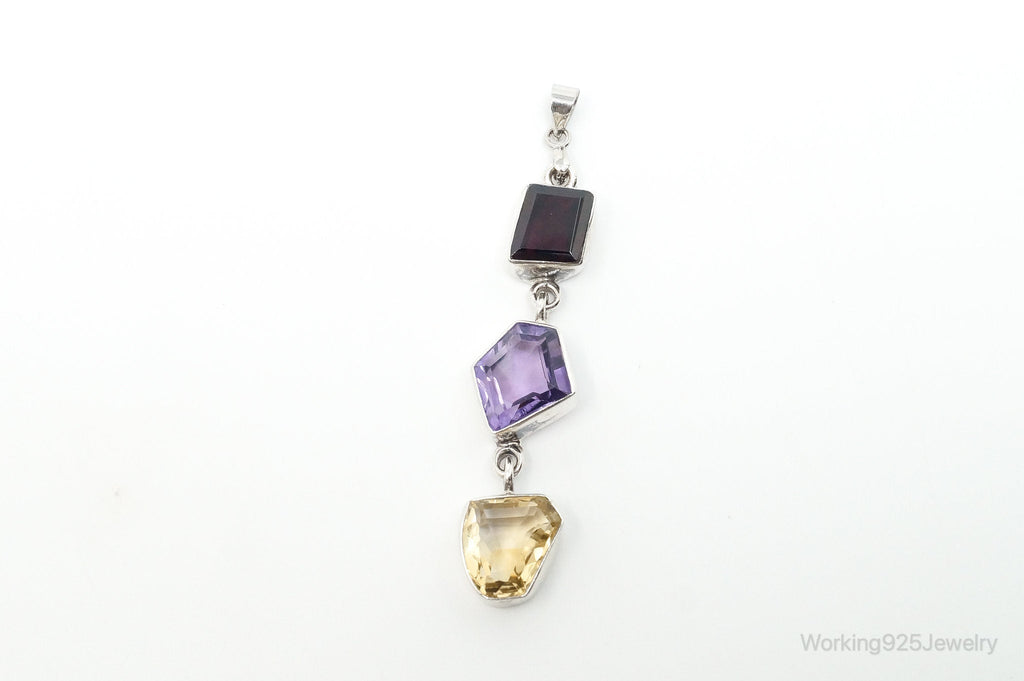 Vintage Multi Gem Sterling Silver Necklace Pendant | Jewelry > Necklaces > Pendants | Wiccan Center