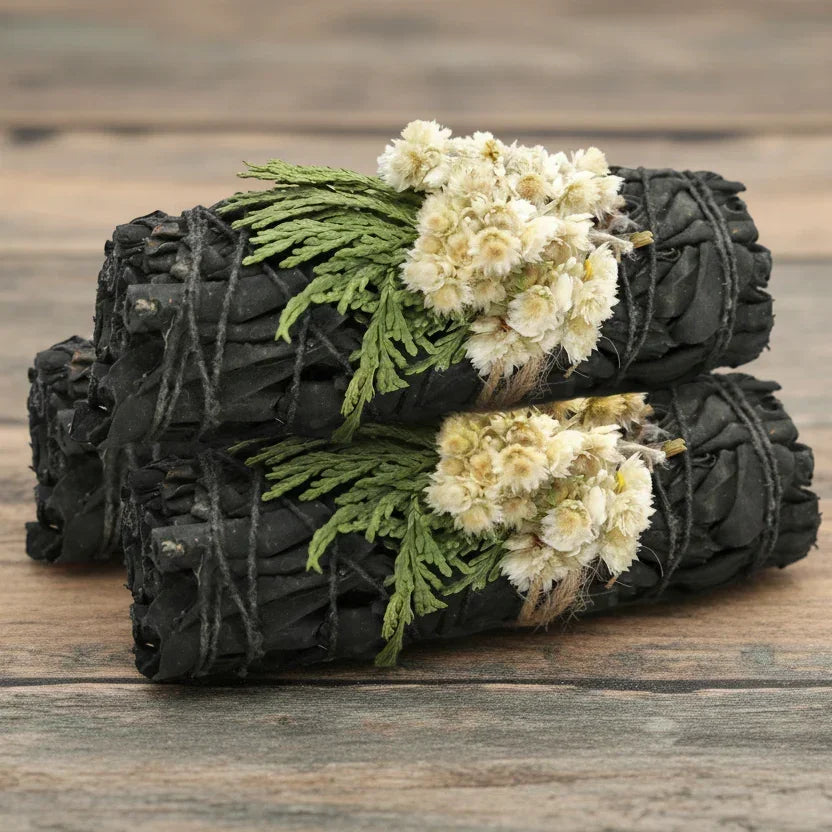 Midnight Bloom Floral White Sage Smudge Stick