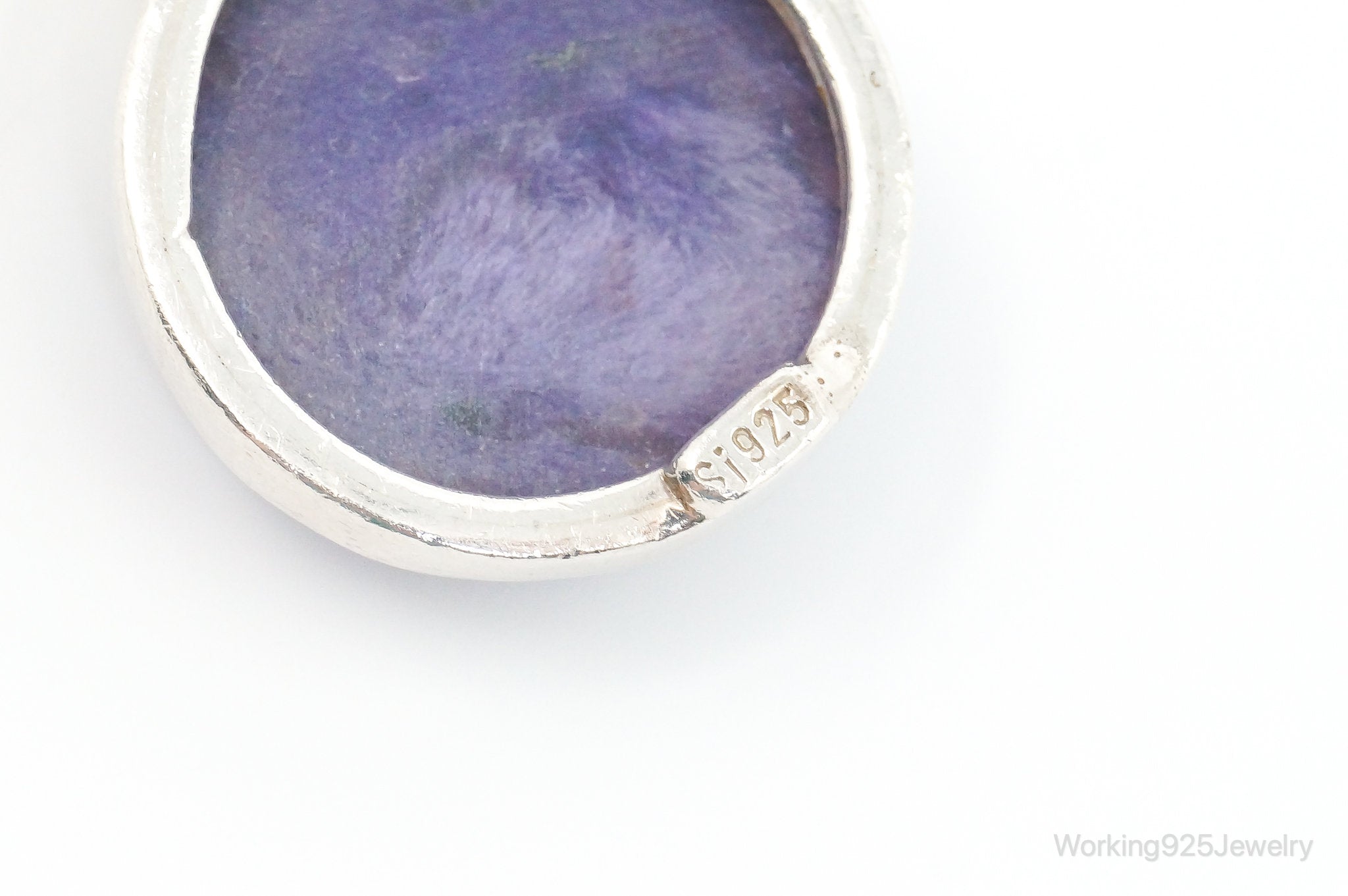 Vintage Large Purple Gemstone Sterling Silver Necklace Pendant | Jewelry > Necklaces > Pendants | Wiccan Center