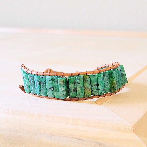 **Woven African Turquoise Beaded Bracelet 810b | Bracelet | Wiccan Center