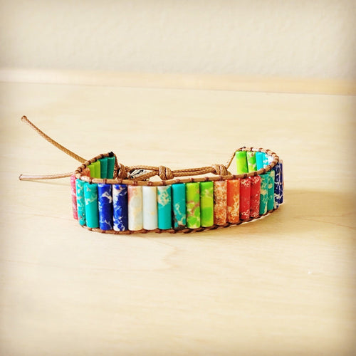 **Woven Multi-Colored Regalite Beaded Bracelet 809y | Bracelet | Wiccan Center