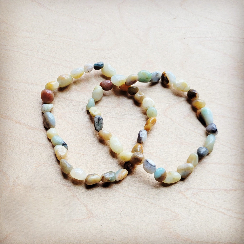 Amazonite Beaded Stretch Bracelet 807k