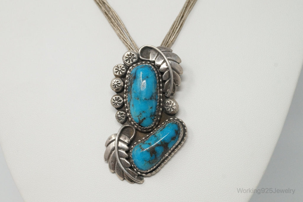 VTG Handmade Native American JH Large Turquoise Sterling Silver Necklace | Jewelry > Necklaces > Pendants | Wiccan Center