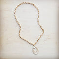 **Matte Gold Necklace w/ Matte Gold Pearl Pendant 259o
