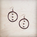 Western Copper Hoop Earrings w/ White Turquoise Beads 224g