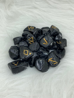 Black Tourmaline Rune Set | Ritual | Wiccan Center