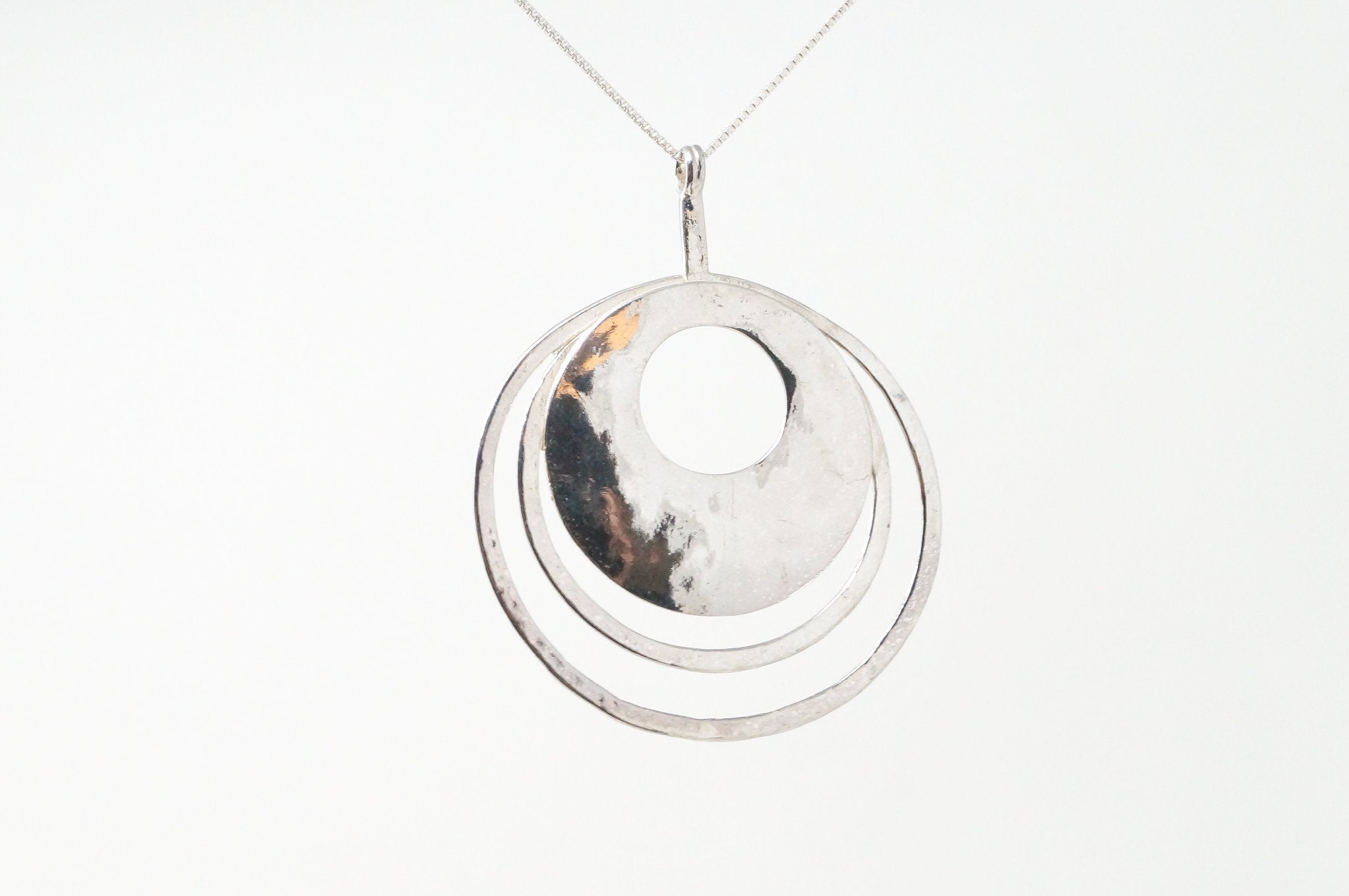 Retired Silpada Hammered Rings Sterling Silver Necklace Pendant | Jewelry > Necklaces > Pendants | Wiccan Center