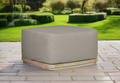 Eclipse Outdoor Solid Teak Wood Ottoman Natural Look - Gray Fabric | | Wiccan Center