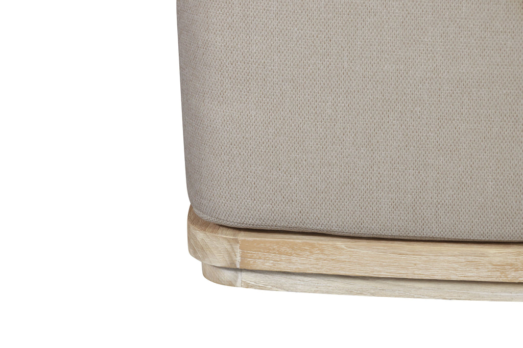 Eclipse Outdoor Solid Teak Wood Ottoman Natural Look - Gray Fabric | | Wiccan Center