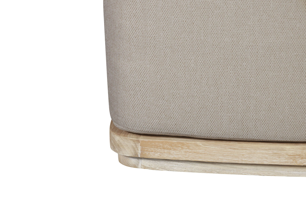 Eclipse Outdoor Solid Teak Wood Ottoman Natural Look - Gray Fabric | | Wiccan Center