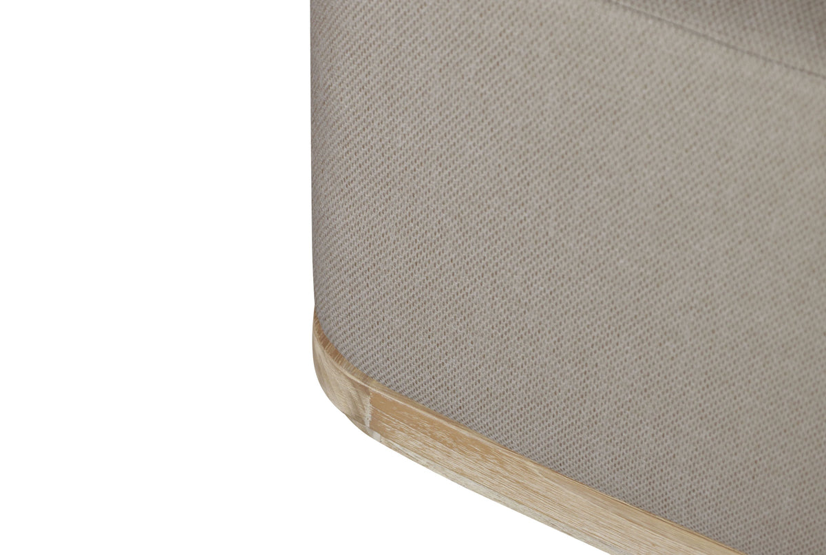 Eclipse Outdoor Solid Teak Wood Ottoman Natural Look - Gray Fabric | | Wiccan Center