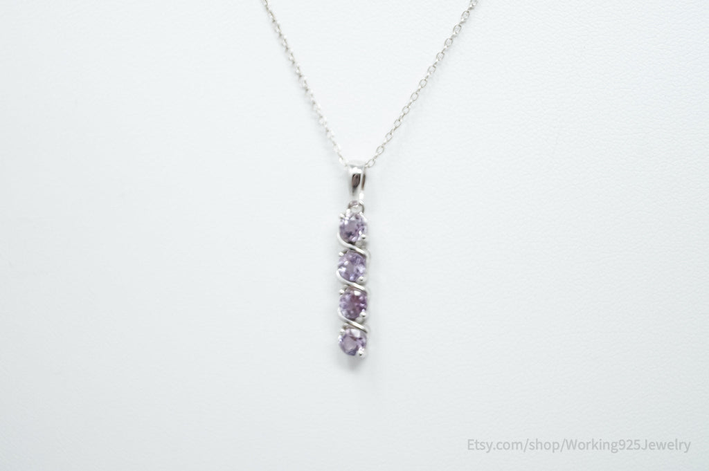 Vintage Amethyst Art Deco Sterling Silver Long Chain Necklace | Jewelry > Necklaces > Pendants | Wiccan Center