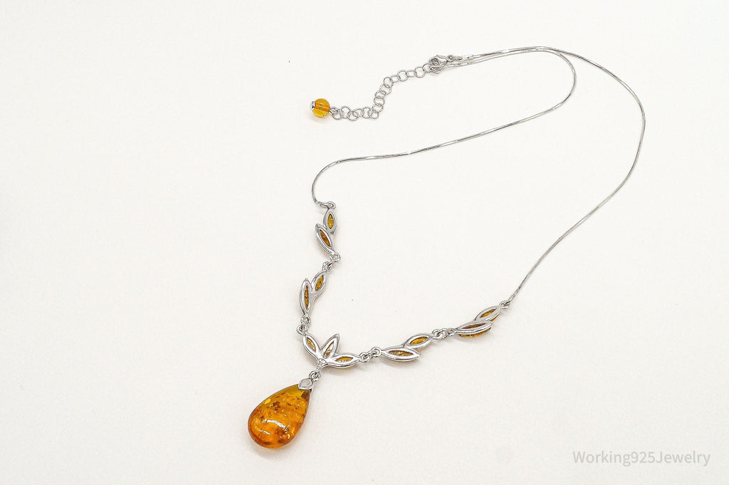 Vintage Designer Amber Sterling Silver Necklace | Jewelry > Necklaces > Pendants | Wiccan Center