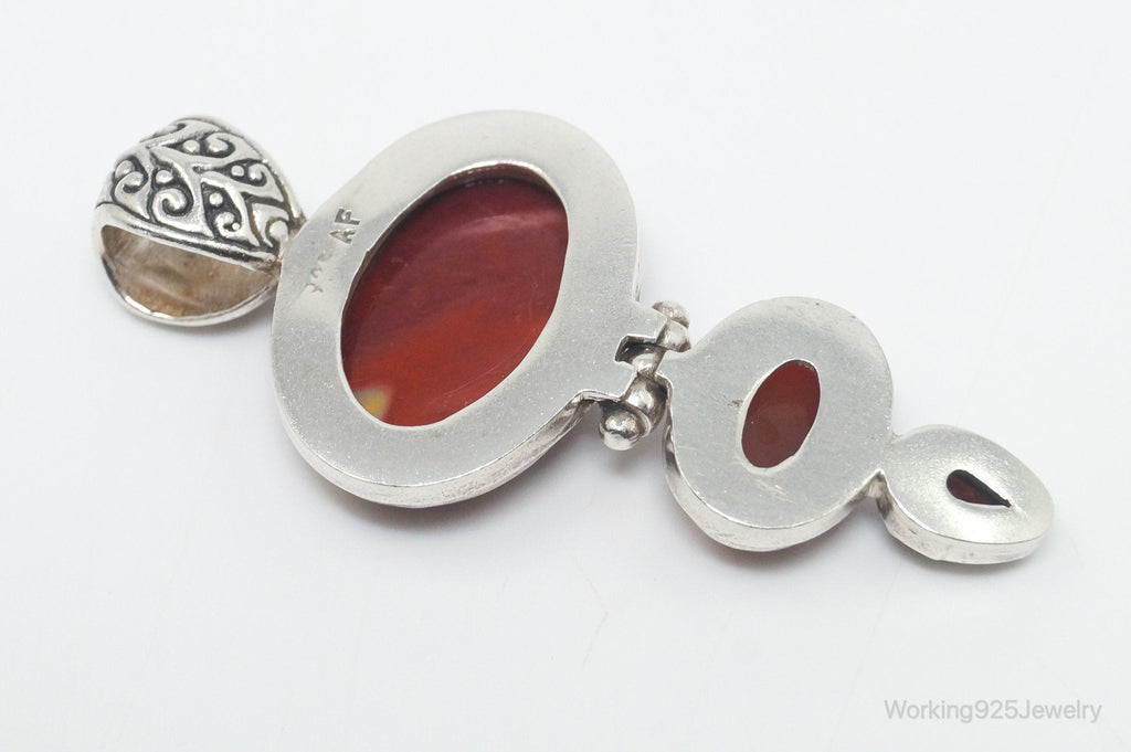 Vintage Designer AF Mookaite Jasper Carnelian Garnet Sterling Silver Pendant | Jewelry > Necklaces > Pendants | Wiccan Center