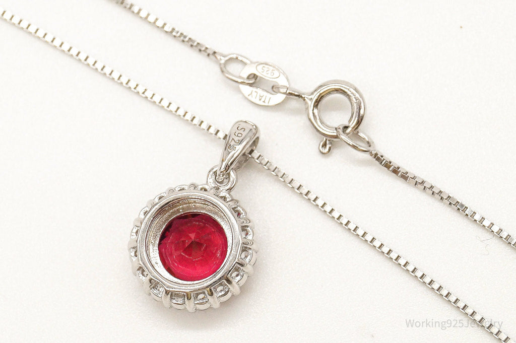 Red & White Cubic Zirconia Sterling Silver Necklace | Jewelry > Necklaces > Pendants | Wiccan Center