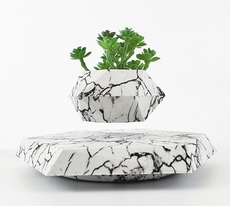 Levitating Plant Pot Marble Color Floating Planter Magnetic Levitation Bonsai Pot Office Home Decoration Kids Birthday Gift Home Decor | 0 | Wiccan Center