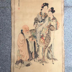 Vintage Chinese Scroll After Ding Yunpeng – Rice Paper Figure Painting | Scroll Painting | Wiccan Center