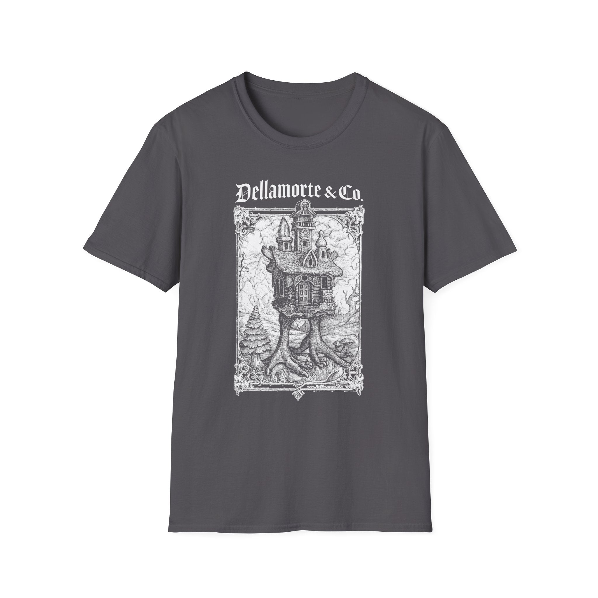 Baba Yaga Hut Shirt | Slavic Folklore Witch House Tee by Dellamorte Art | Chicken-Leg Hut T-Shirt | Dark Fairytale Gothic Apparel