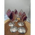 1 Each Natural Rainbow Fluorite Diamond W/ Zodiac stand