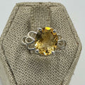 Sterling Silver Oval Citrine Floral Filigree Ring – Size 8 – Abundance, Joy & Confidence | Rings | Wiccan Center