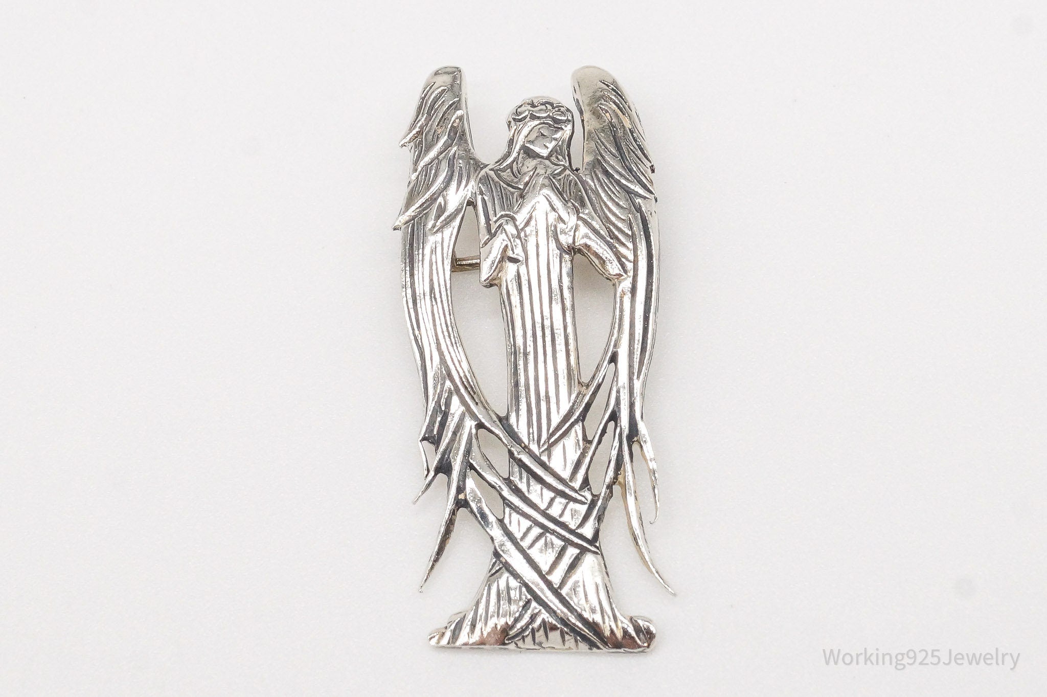 Vintage Designer H&H Angel Praying Sterling Silver Brooch Pin Pendant | Jewelry > Brooches, Pins & Clips | Wiccan Center
