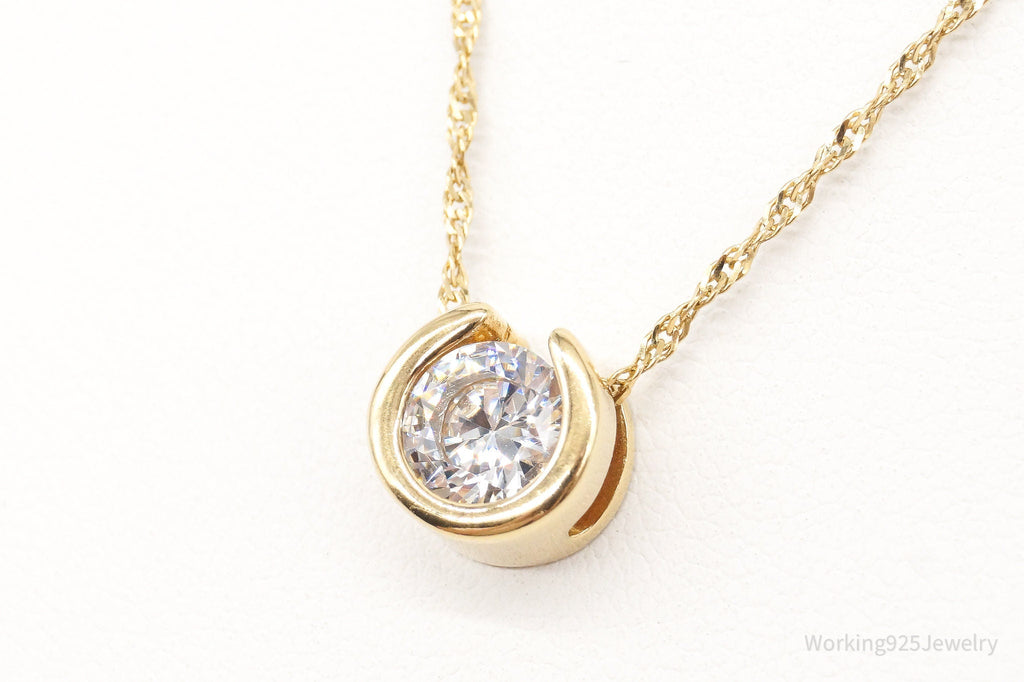 Designer Milor Gold Vermeil Cubic Zirconia Sterling Silver Necklace | Jewelry > Necklaces > Pendants | Wiccan Center