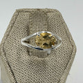 Sterling Silver Oval Citrine V Frame Ring – Size 8 – Abundance, Clarity & Confidence | Rings | Wiccan Center