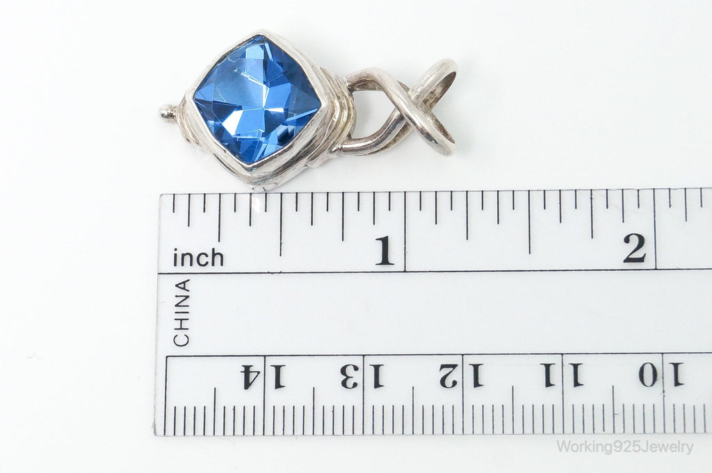 Vintage Bali Designer SARDA Blue Topaz Sterling Silver Pendant | Jewelry > Necklaces > Pendants | Wiccan Center