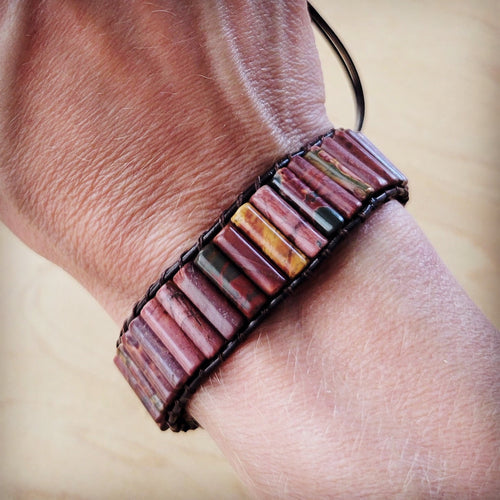 **Woven Picasso Stacked Stone Beaded Bracelet 810n | Bracelet | Wiccan Center
