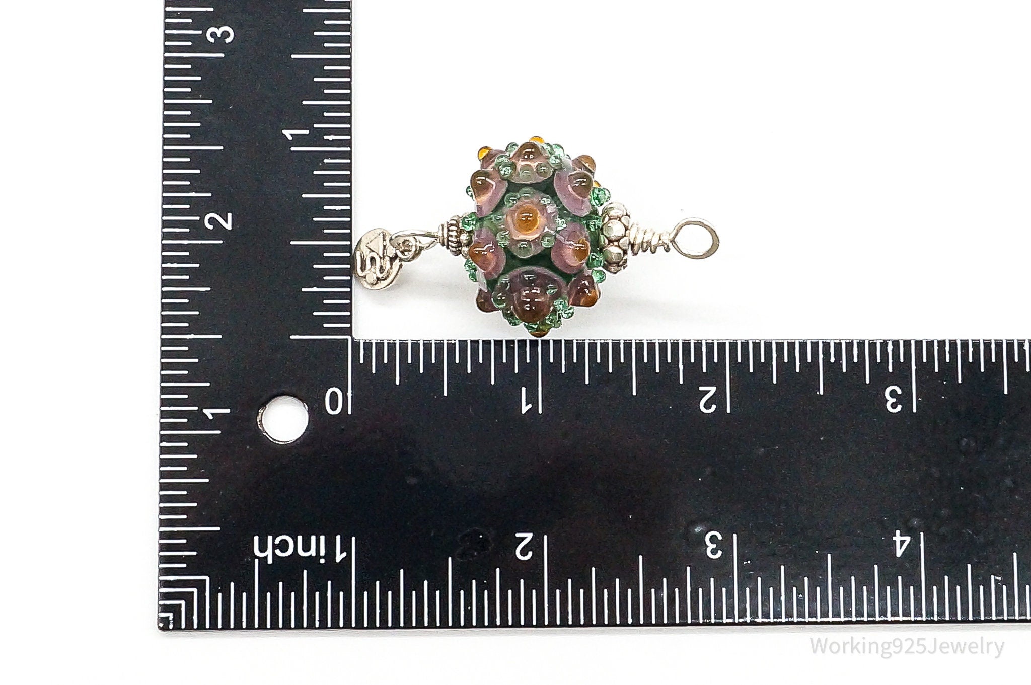 Vintage Large Glass Sterling Silver Pendant | Jewelry > Necklaces > Pendants | Wiccan Center