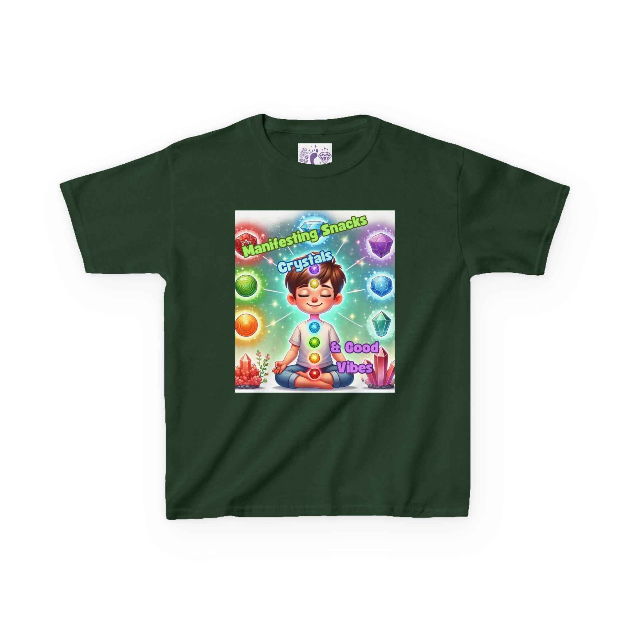 Kids TShirt 'Manifesting Snacks, Crystals, and Good Energy' | Kids clothes | Wiccan Center