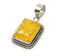 Large Vintage Amber Modernist Sterling Silver Necklace Pendant | Jewelry > Necklaces > Pendants | Wiccan Center