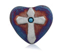 Mini Raku Heart - Cross | Hearts | Wiccan Center