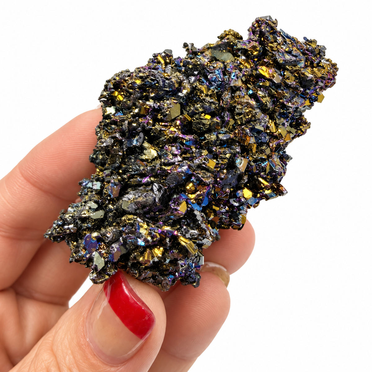 Raw Carborundum Specimen — Rainbow Silicon Carbide Crystal for Energy & Clarity | Rocks & Fossils | Wiccan Center