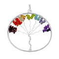 7 Chakra Wire Wrapped Tree of Life Pendant - Large - Sacred Geometry | Gemstone Jewelry > Pendants | Wiccan Center