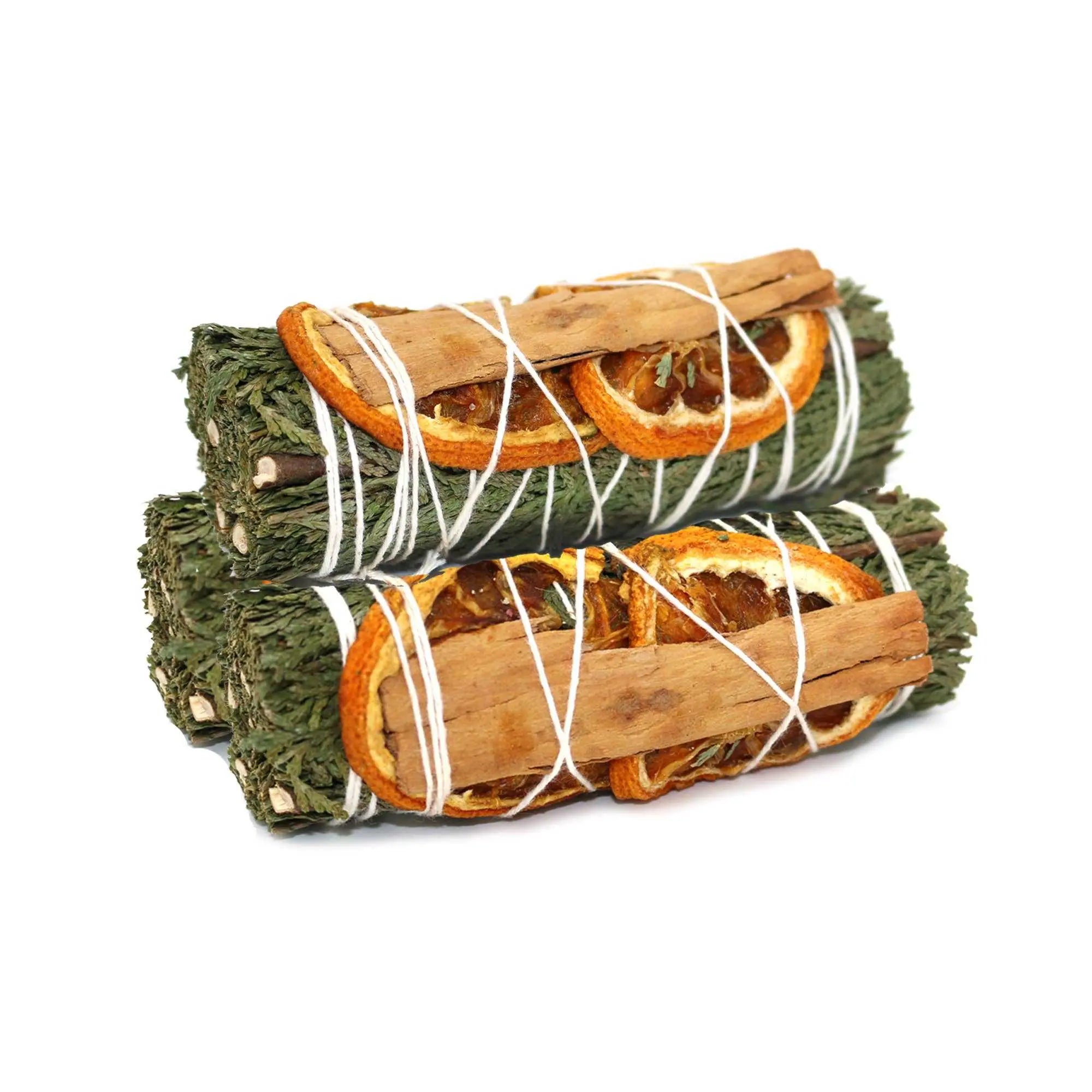 Cedar, Orange & Cinnamon Smudge Stick (4 in.) | Smudge Sticks | Wiccan Center