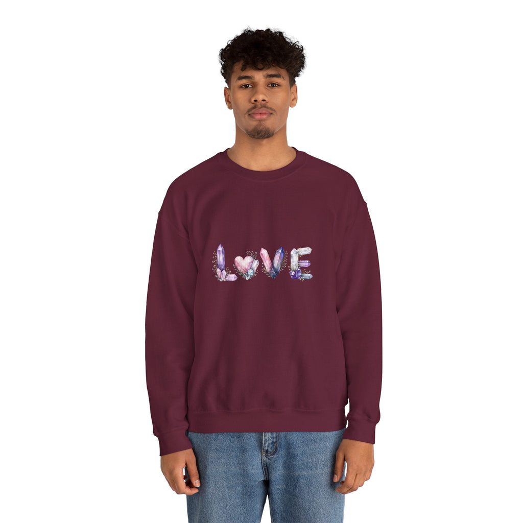 LOVE Crystal Letter Design | Sweatshirt | Wiccan Center