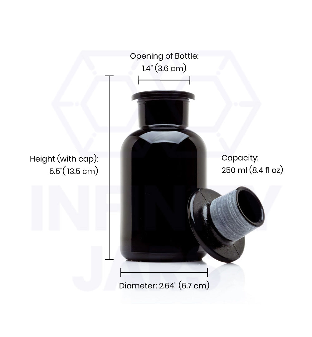 250 ml Glass-on-Glass Apothecary Jar | Glass Jars | Wiccan Center