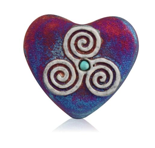 Mini Raku Heart - Celtic Trinity | Hearts | Wiccan Center