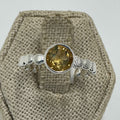 Sterling Silver Round Citrine Beaded Band Ring – Size 9 – Abundance, Joy & Balance | Rings | Wiccan Center