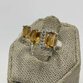 Sterling Silver Multi Stone Citrine Halo Ring – Size 9 – Abundance, Confidence & Manifestation | Rings | Wiccan Center