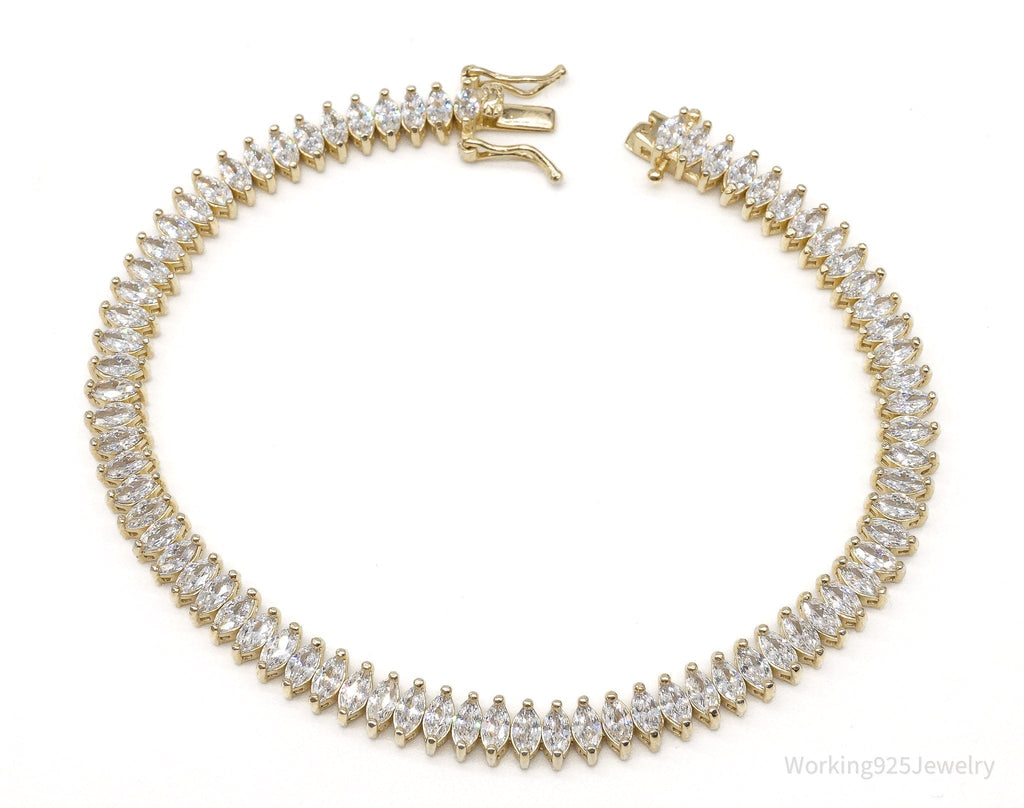 Vintage FAS Cubic Zirconia Gold Over Sterling Silver Bracelet | Jewelry > Bracelets | Wiccan Center