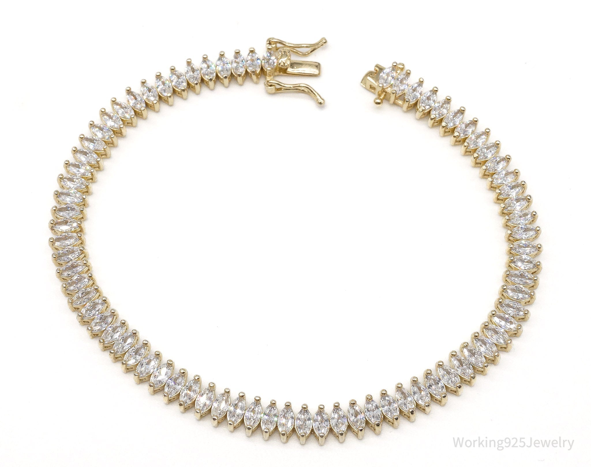 Vintage FAS Cubic Zirconia Gold Over Sterling Silver Bracelet | Jewelry > Bracelets | Wiccan Center