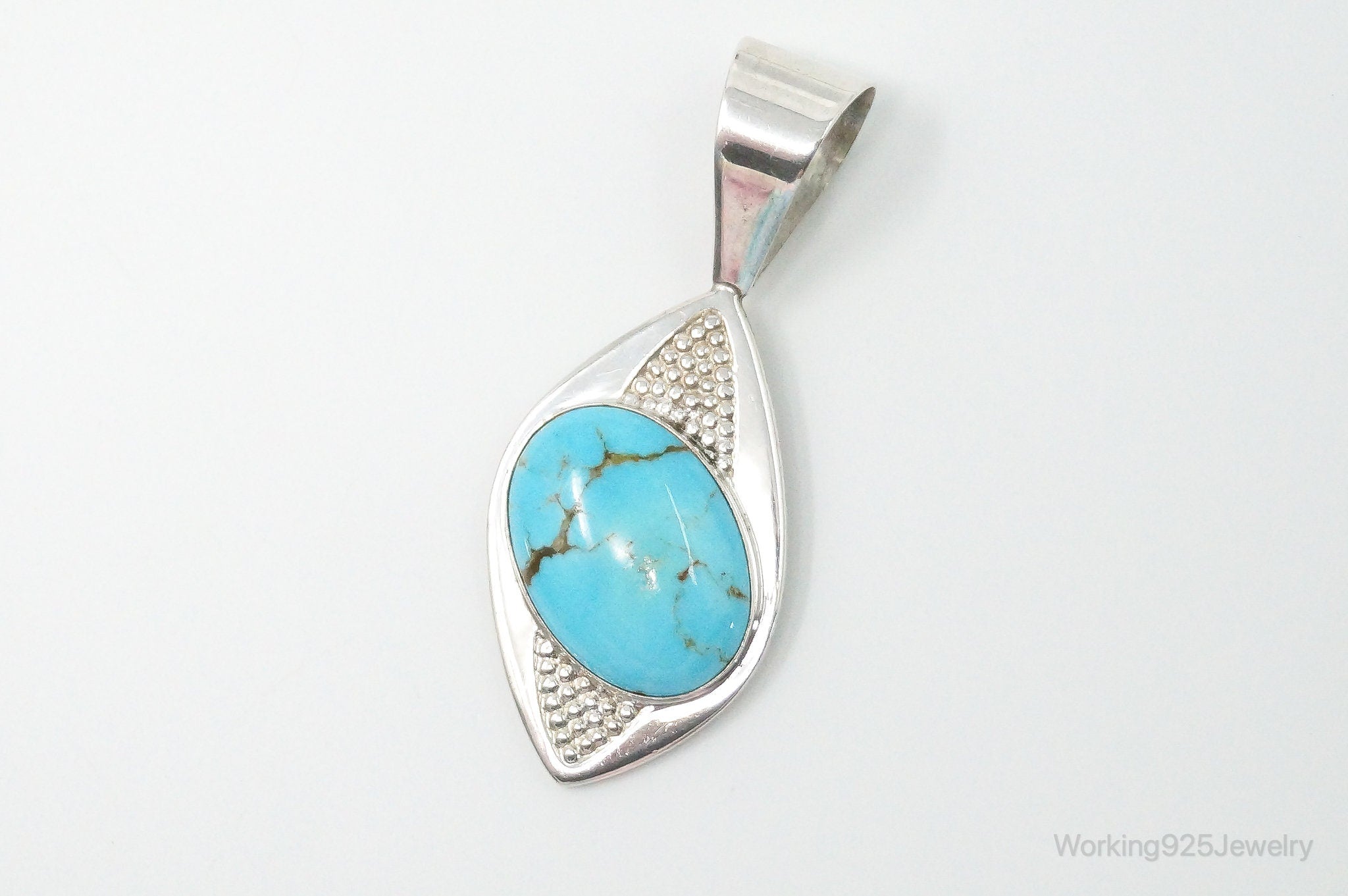 Vintage Desert Rose Trading Co Large Turquoise Sterling Silver Pendant | Jewelry > Necklaces > Pendants | Wiccan Center