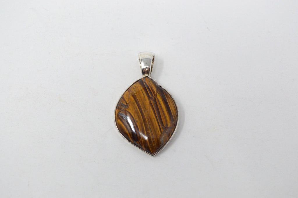 Vintage Designer Whitney Kelly WK Tigers Eye Sterling Silver Necklace Pendant | Jewelry > Necklaces > Pendants | Wiccan Center
