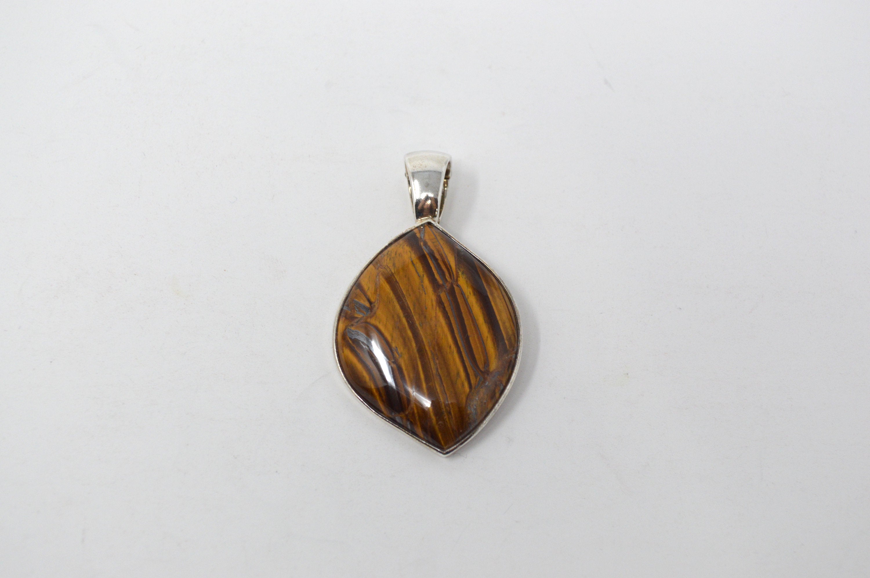 Vintage Designer Whitney Kelly WK Tigers Eye Sterling Silver Necklace Pendant | Jewelry > Necklaces > Pendants | Wiccan Center
