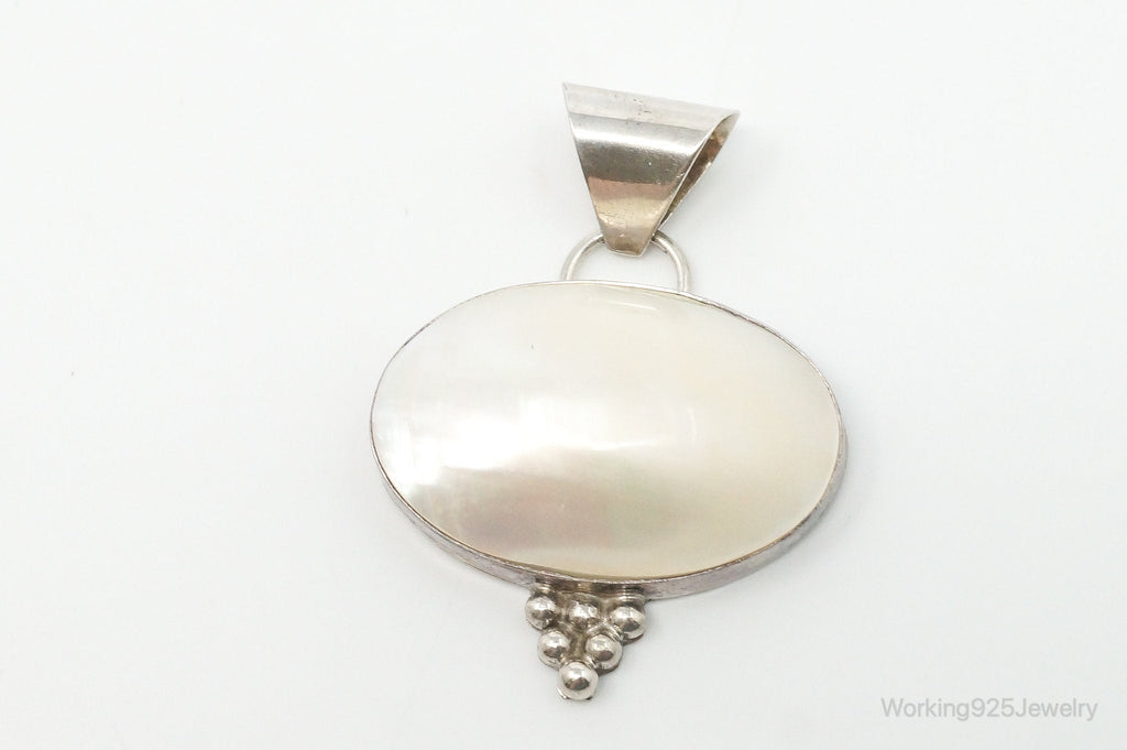 Large Native American Navajo Jason Livingston Pearl Sterling Silver Pendant | Jewelry > Necklaces > Pendants | Wiccan Center