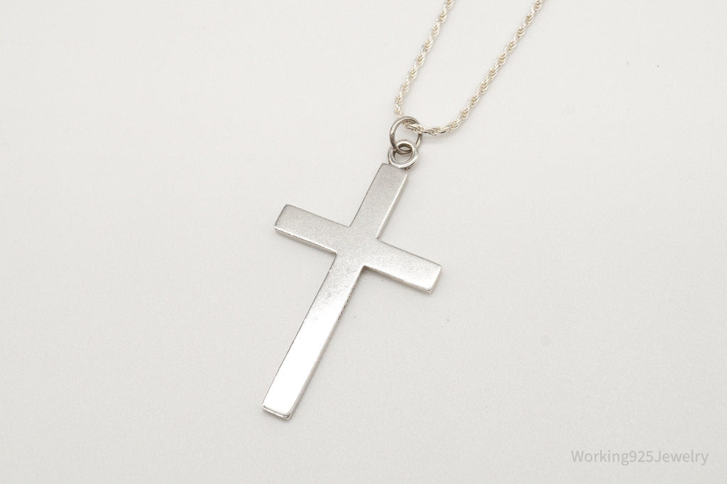 Vintage Large Designer HBF Cross Sterling Silver Necklace | Jewelry > Necklaces > Pendants | Wiccan Center