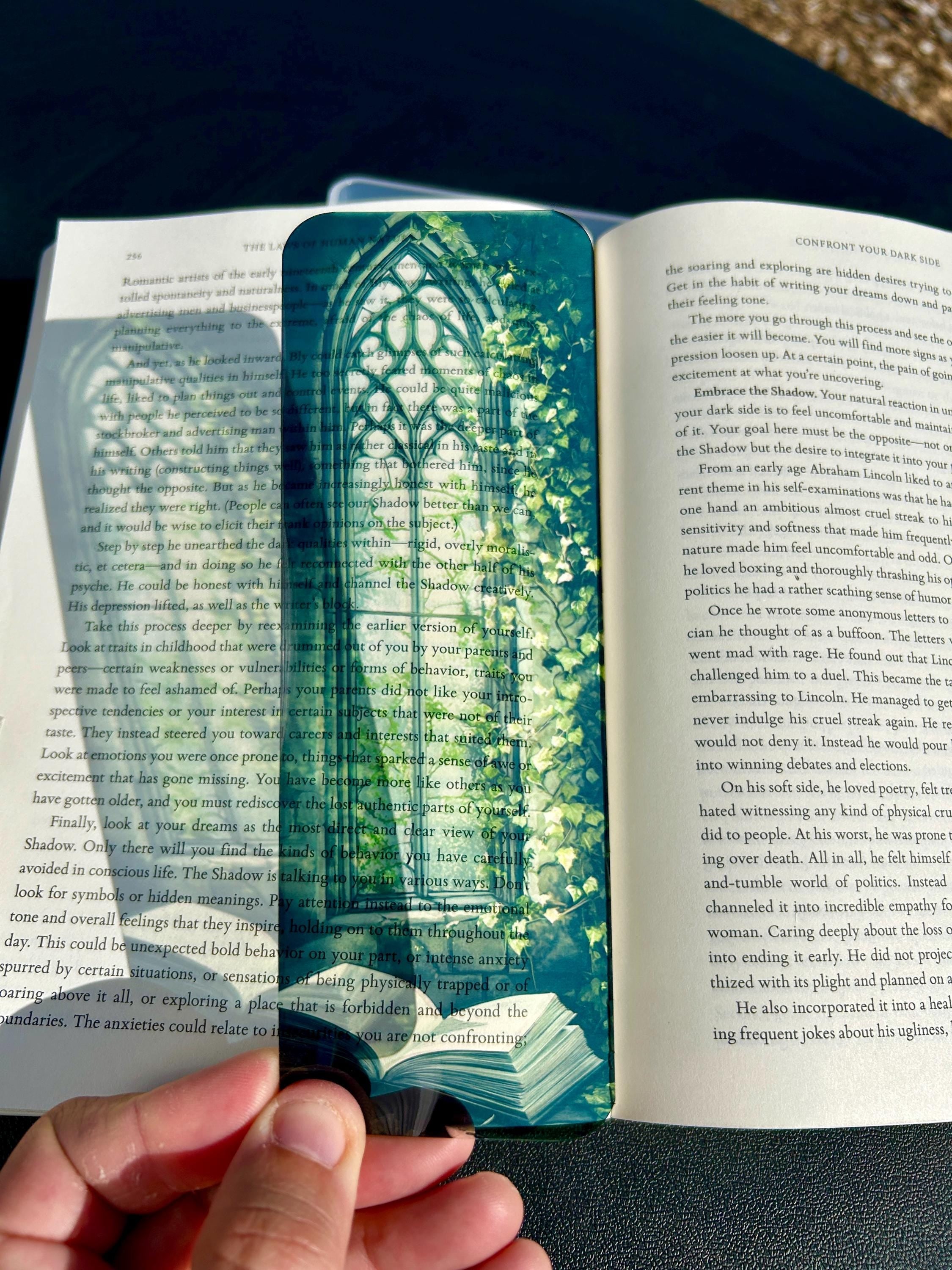 Gothic Window Bookmark | Ivy Castle | Fantasy Book Art | Stained Glass Bookmark | | Wiccan Center